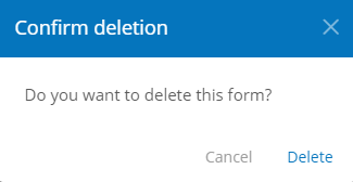 Confirming form deletion