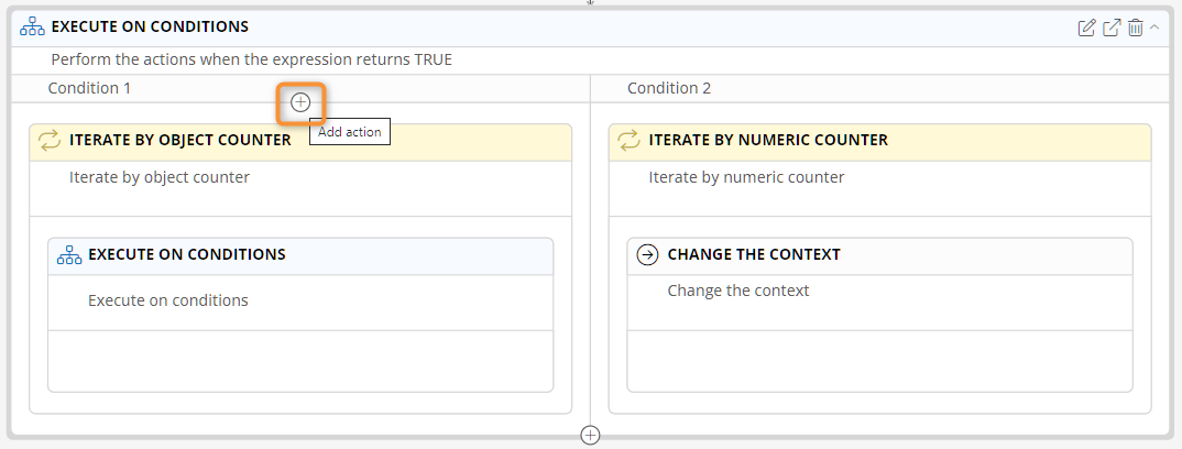 Creating a nested action in a scenario