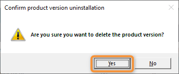 Confirming the software version uninstallation